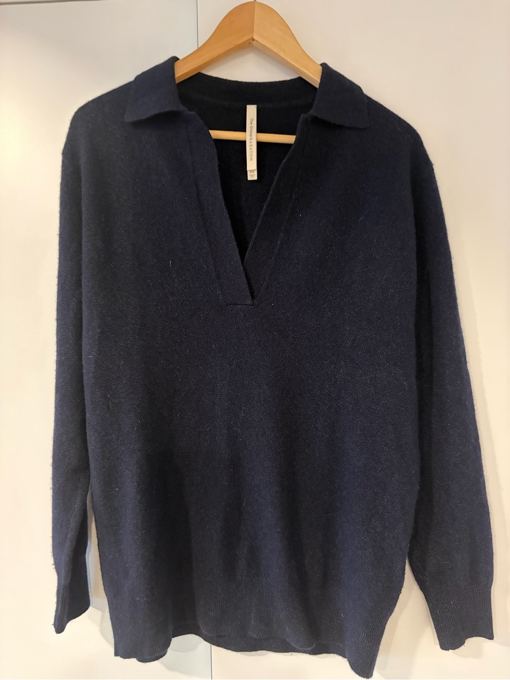 Navy Collared V-Neck Sweater